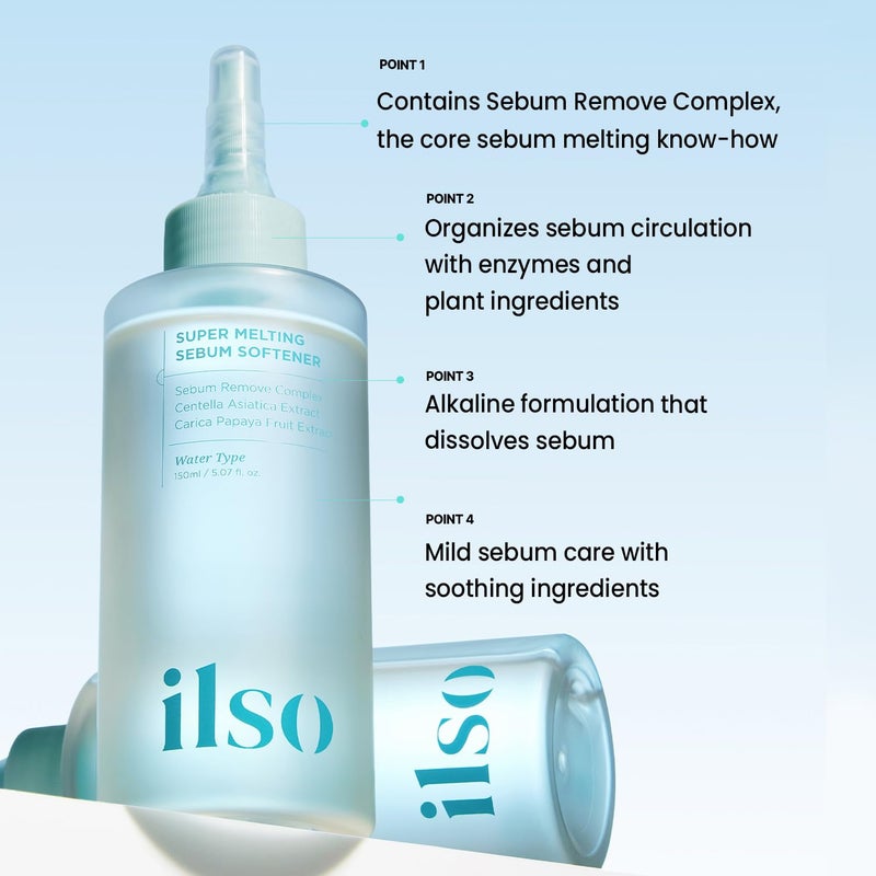 ilso Super Melting Sebum Softener, 5.29 fl oz, with 40 Skin Wrap Cotton Pads included, Pore Cleansing Solution, Blackhead Softener, Melts Away Blackheads & Sebum, Korean Skincare - Image 4